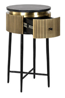 Round Marble 1-Drawer Side Table | Richmond Interiors Ironville | Oroatrade.com