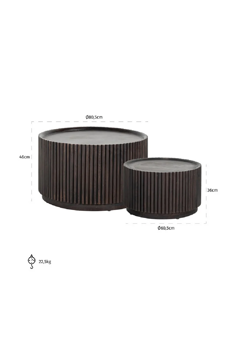 Round Wooden Coffee Table Set (2) | OROA Vici | Oroatrade.com