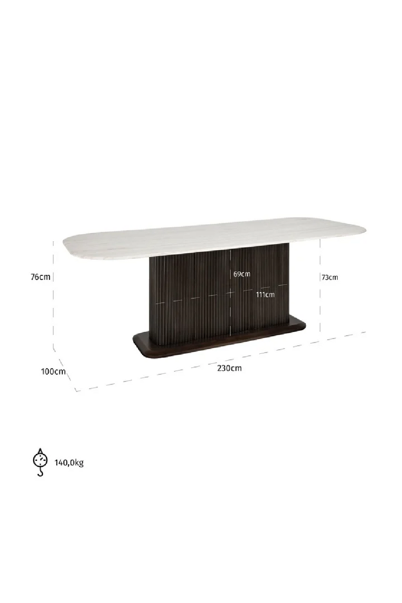 White Marble Rectangular Dining Table | OROA Mayfield | Oroatrade.com