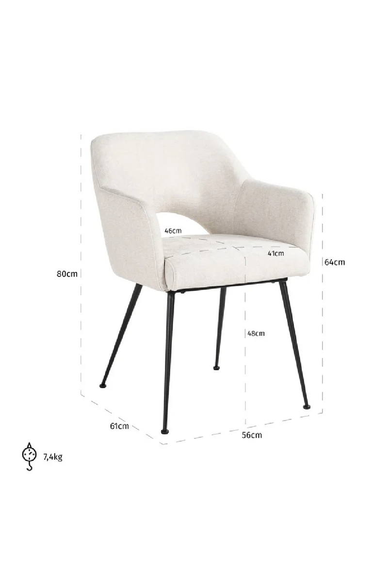 Cut-Out Dining Armchair | OROA Jenthe | Oroatrade.com