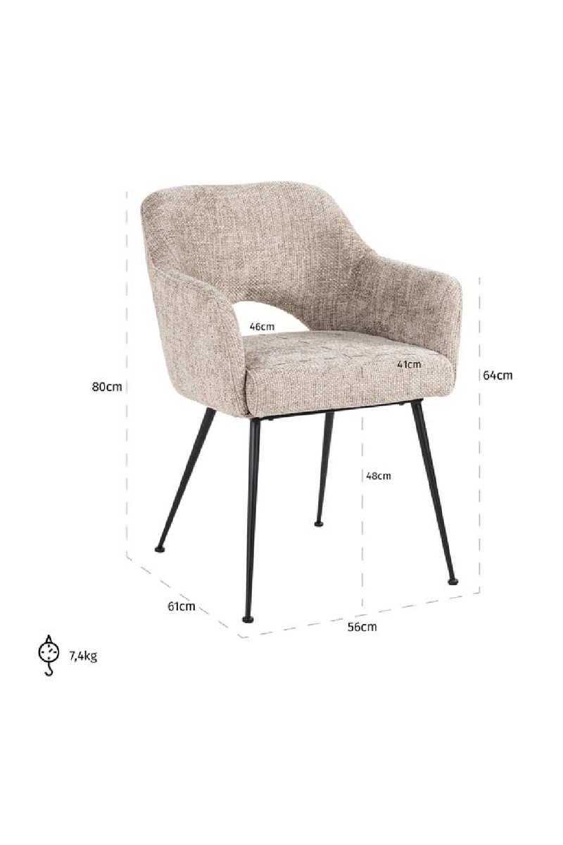 Cut-Out Dining Armchair | OROA Jenthe | Oroatrade.com