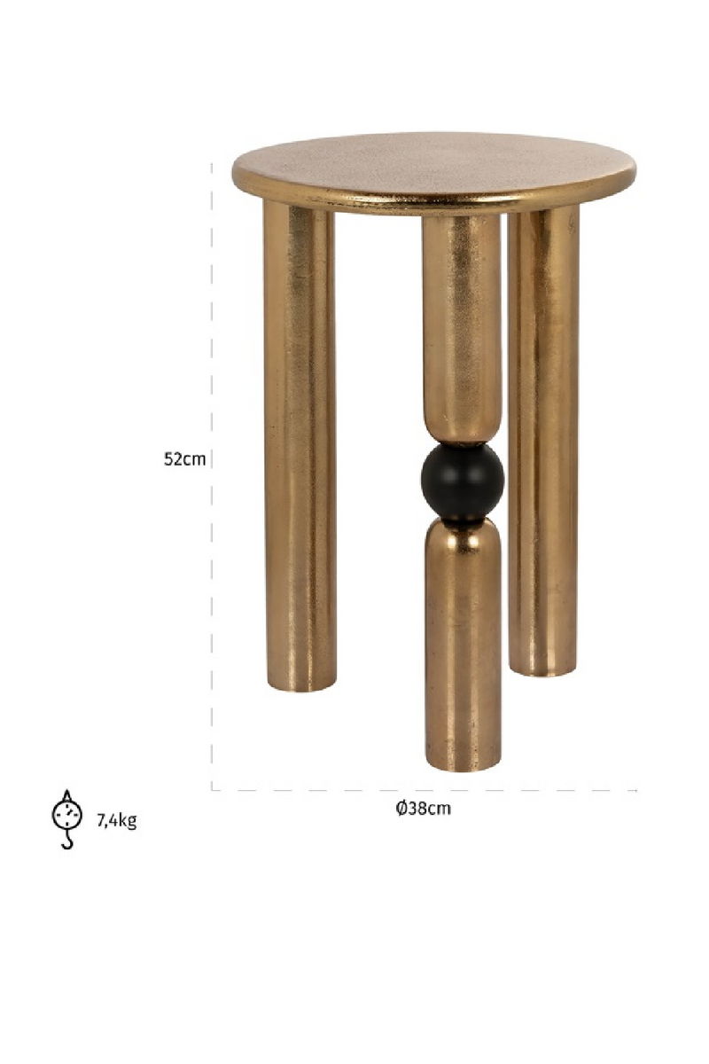 Gold Round Side Table | OROA Marshall | Oroatrade.com