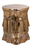 Gold Sculptural Face Side Table | Richmond Interiors Hedron | Oroatrade.com