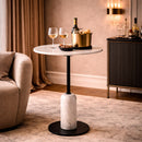 White Marble Pedestal Bar Table | Richmond Interiors Jagger