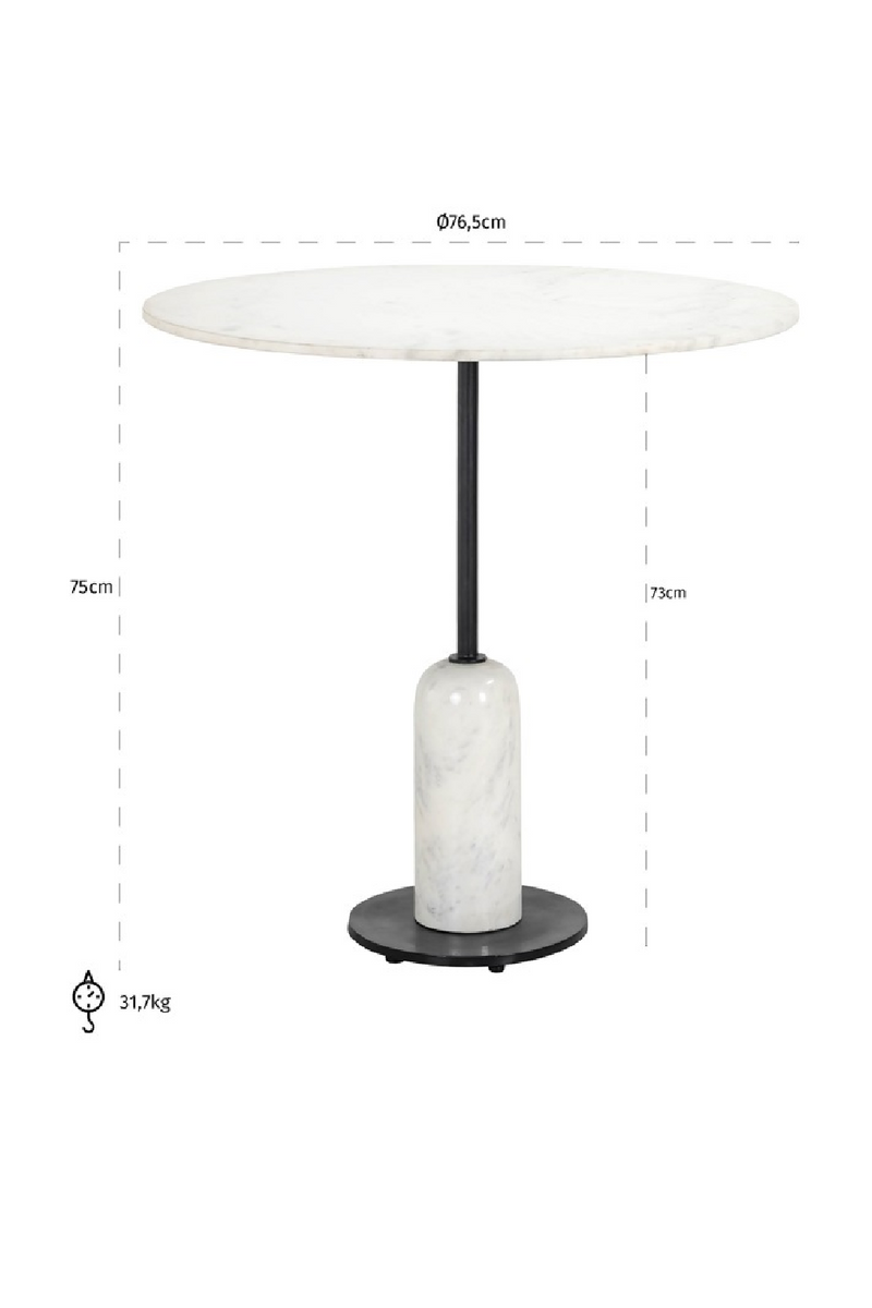White Marble Pedestal Dining Table | OROA Jagger | Oroatrade.com