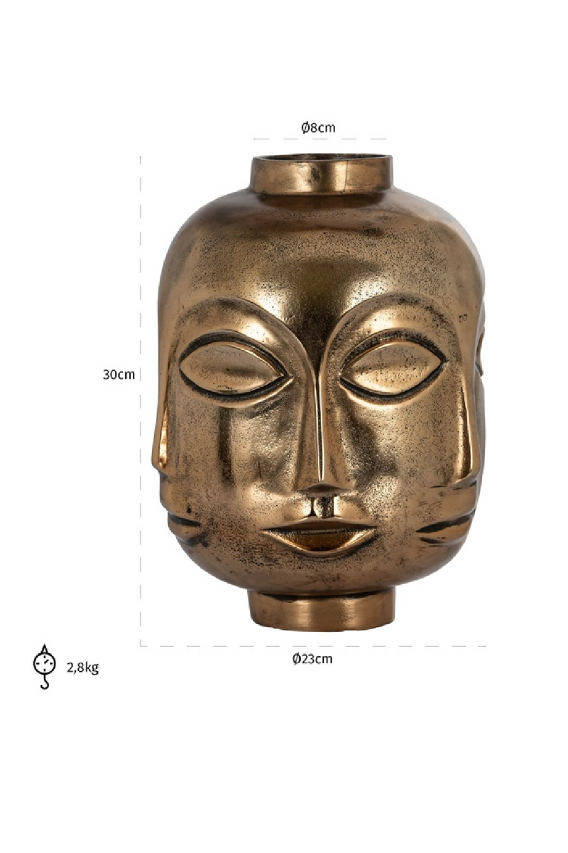 Gold Face Vase | OROA Hardy | Oroatrade.com