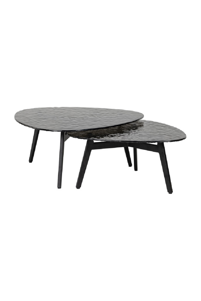 Black Glass Coffee Table Set (2) | OROA Riley | Oroatrade.com