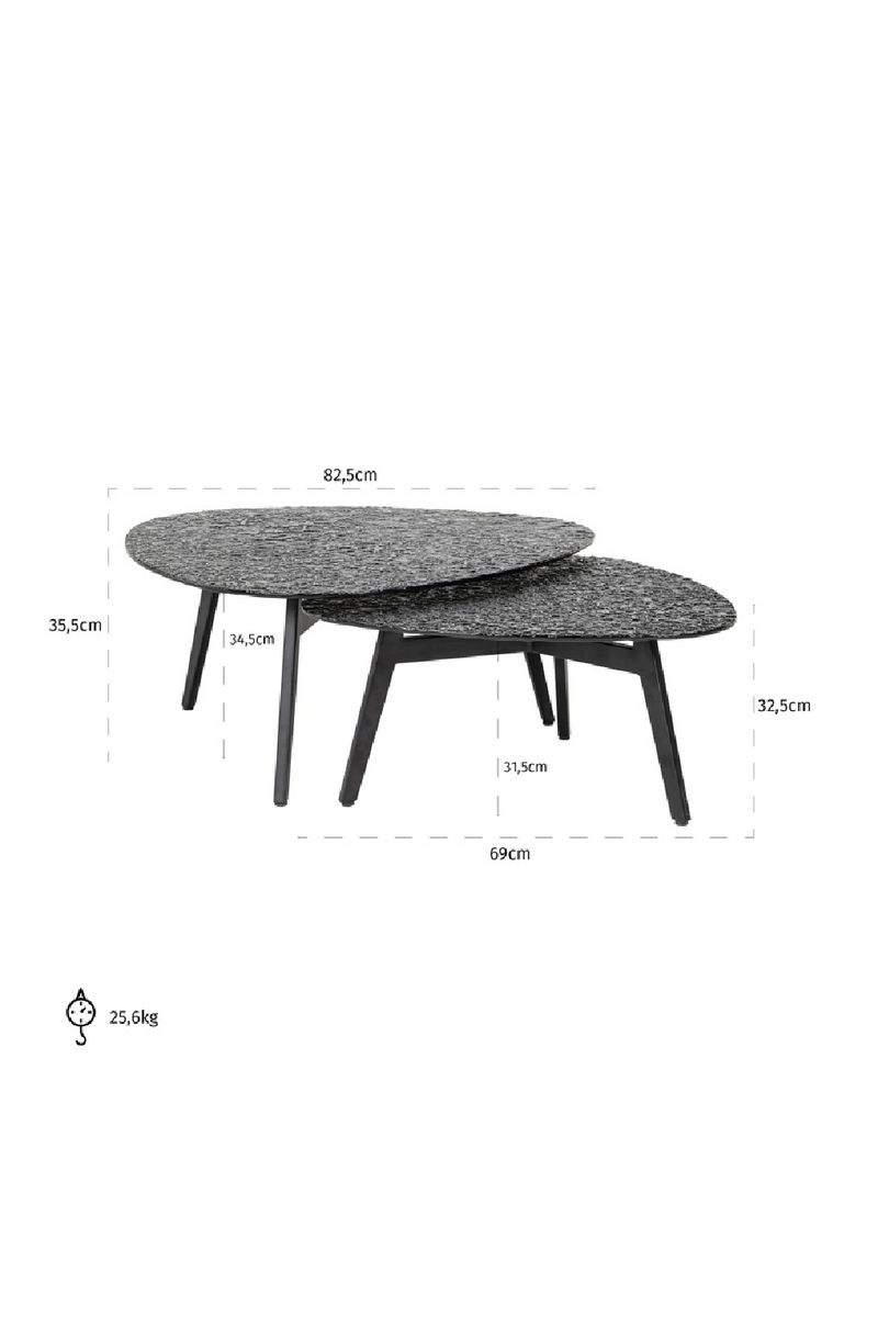 Black Glass Coffee Table Set (2) | OROA Riley | Oroatrade.com