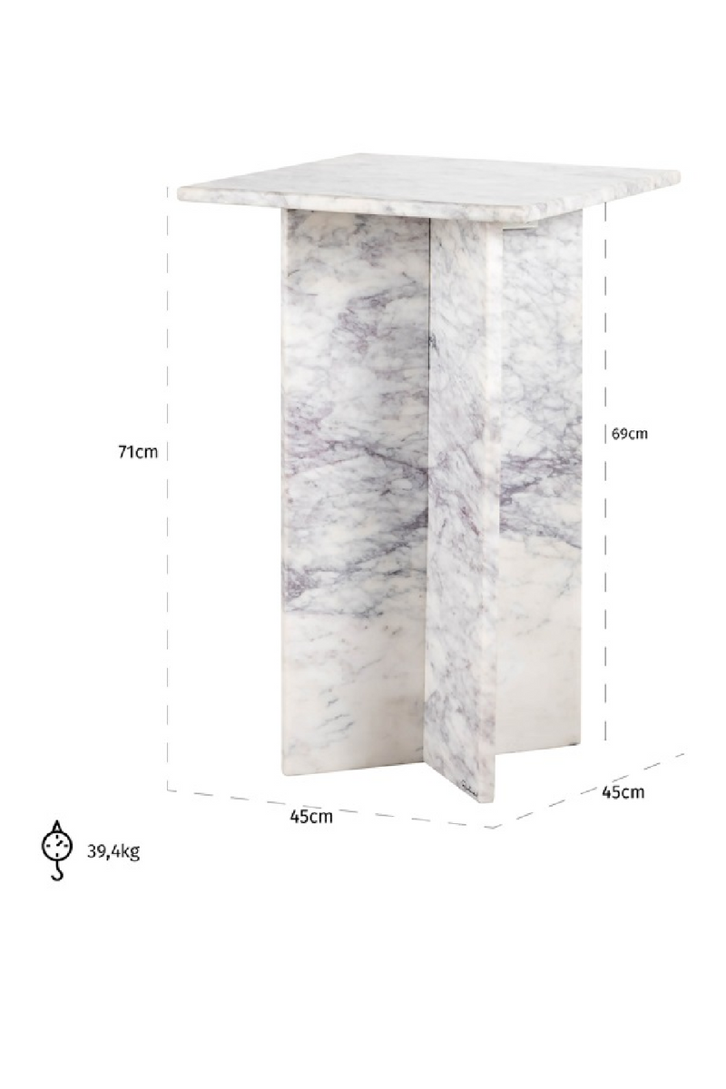 White Marble Square Side Table | OROA Holmes