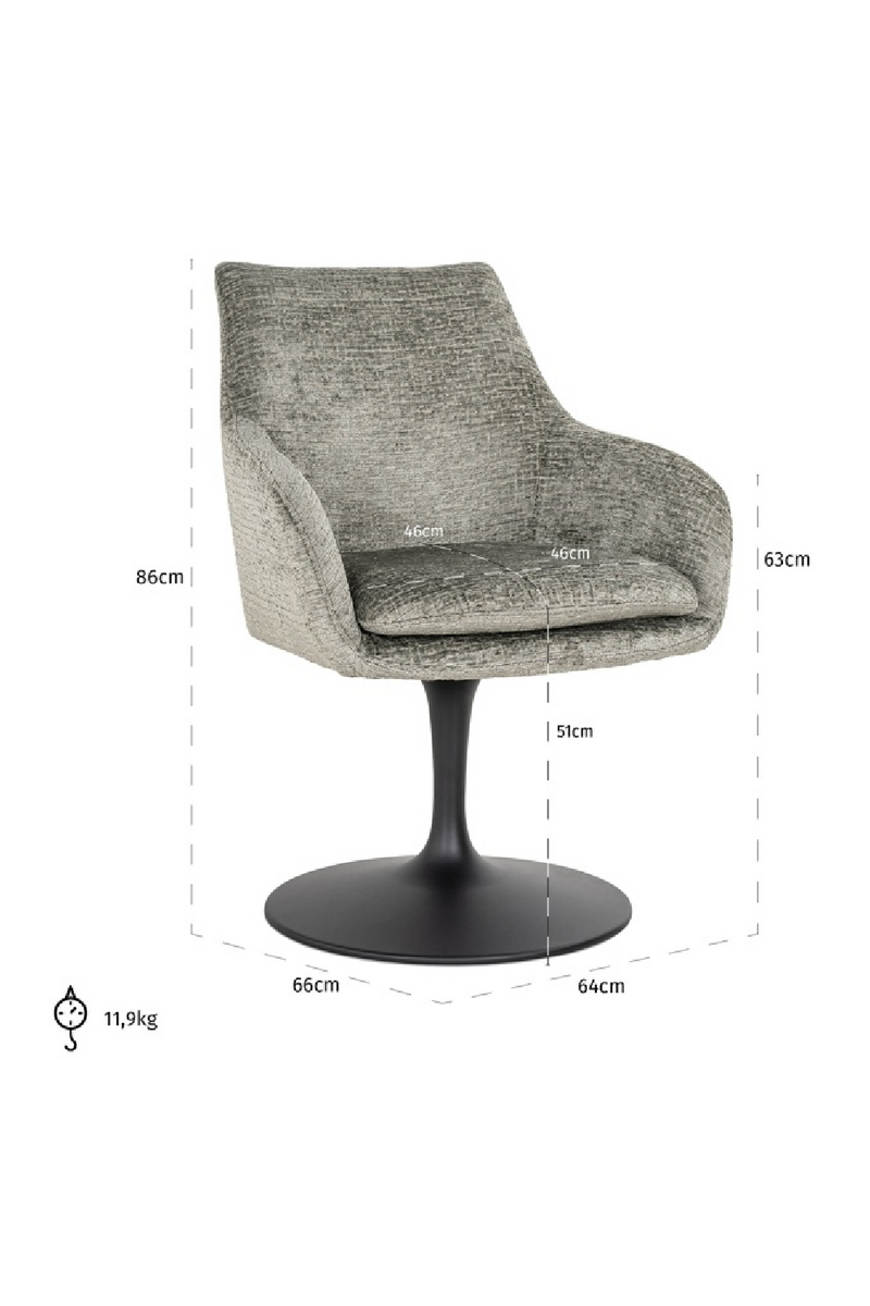 Pedestal Upholstered Swivel Chair | OROA Marlon