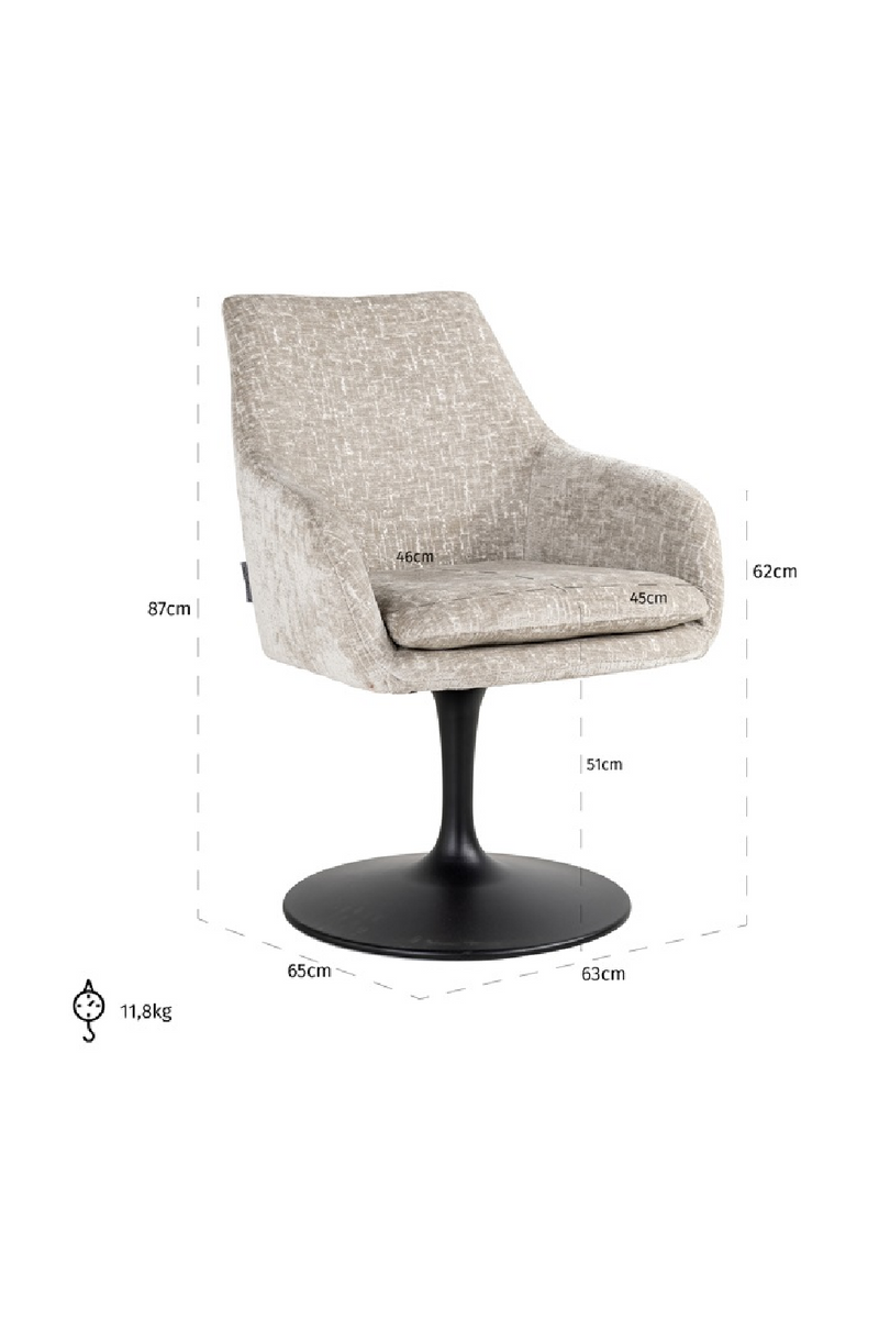 Pedestal Upholstered Swivel Chair | OROA Marlon | Oroatrade.com