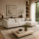 Cream 3-Seater Sofa with Lounge | Richmond Interiors Donovan