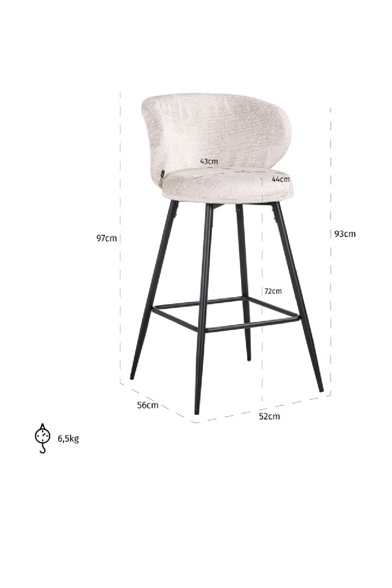 Curved-Back Bar Stools (2) | OROA Mimi | Oroatrade.com