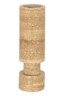 Cylindrical Beige Stone Candle Holder | Richmond Interiors Alaina | Oroatrade.com
