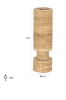 Cylindrical Beige Stone Candle Holder | Richmond Interiors Alaina | Oroatrade.com