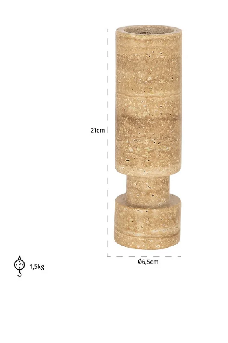 Cylindrical Beige Stone Candle Holder | OROA Alaina | Oroatrade.com