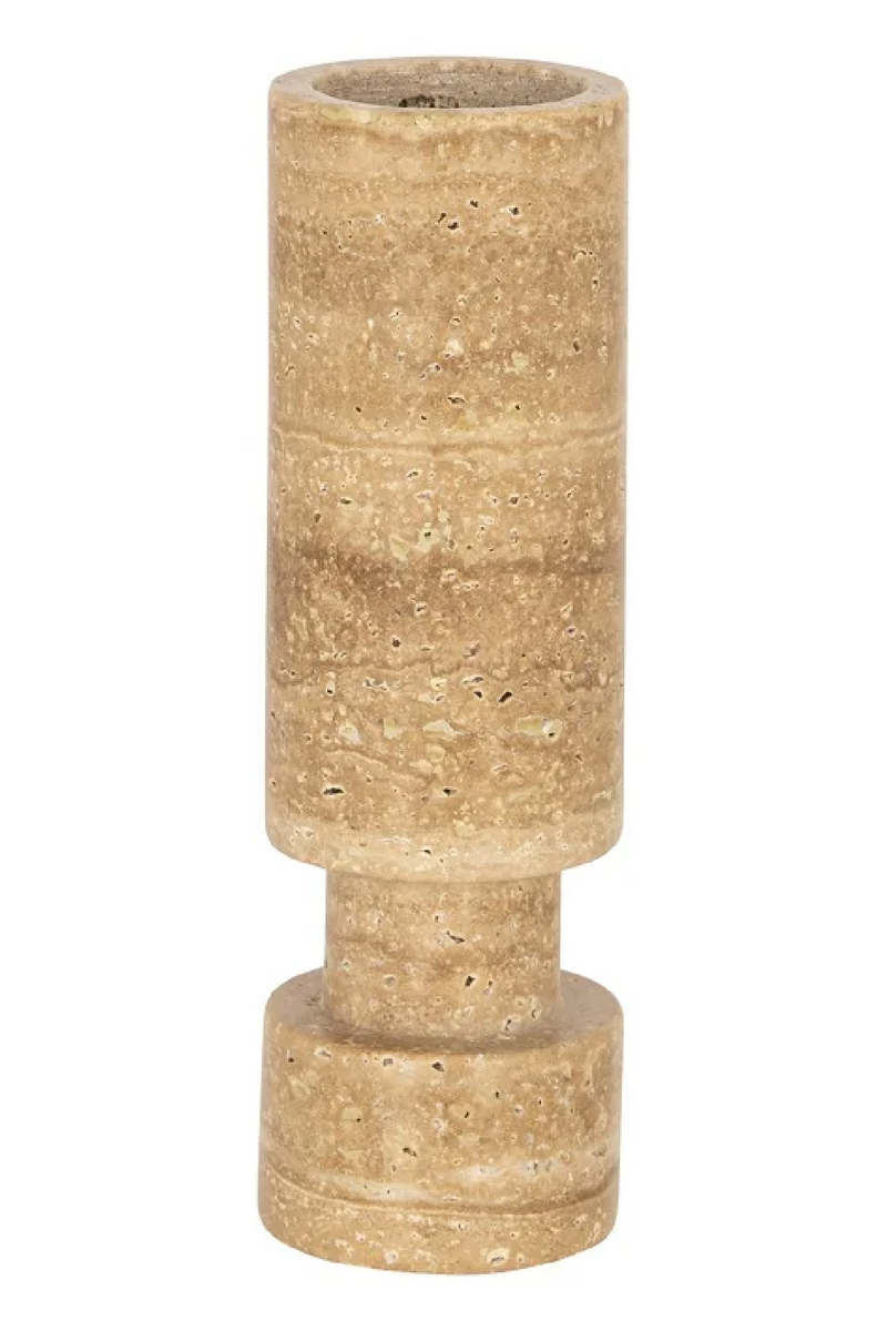 Cylindrical Beige Stone Candle Holder | OROA Alaina | Oroatrade.com