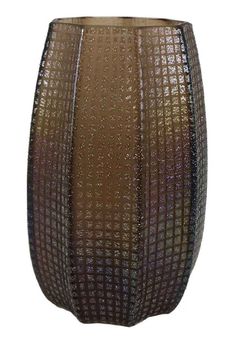 Square-Patterned Glass Vase | OROA Marit | Oroatrade.com