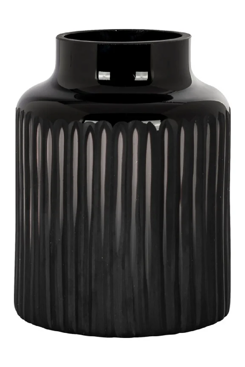 Black Glass Contemporary Vase | OROA Malin | Oroatrade.com