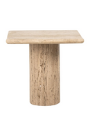 Square Travertine Pedestal Side Table | Richmond Interiors Hampton | Oroatrade.com