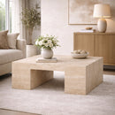 Beige Travertine Square Coffee Table | Richmond Interiors Biltmore