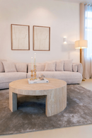 Beige Travertine Round Coffee Table | Richmond Interiors Biltmore | Oroatrade.com