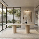 Organic-Shaped Travertine Dining Table | Richmond Interiors Renaissance