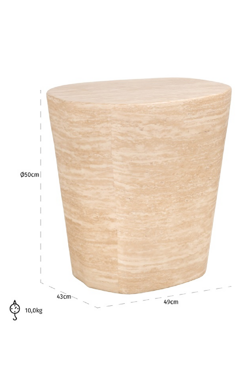 Travertine Side Table | OROA Fictus | Oroatrade.com