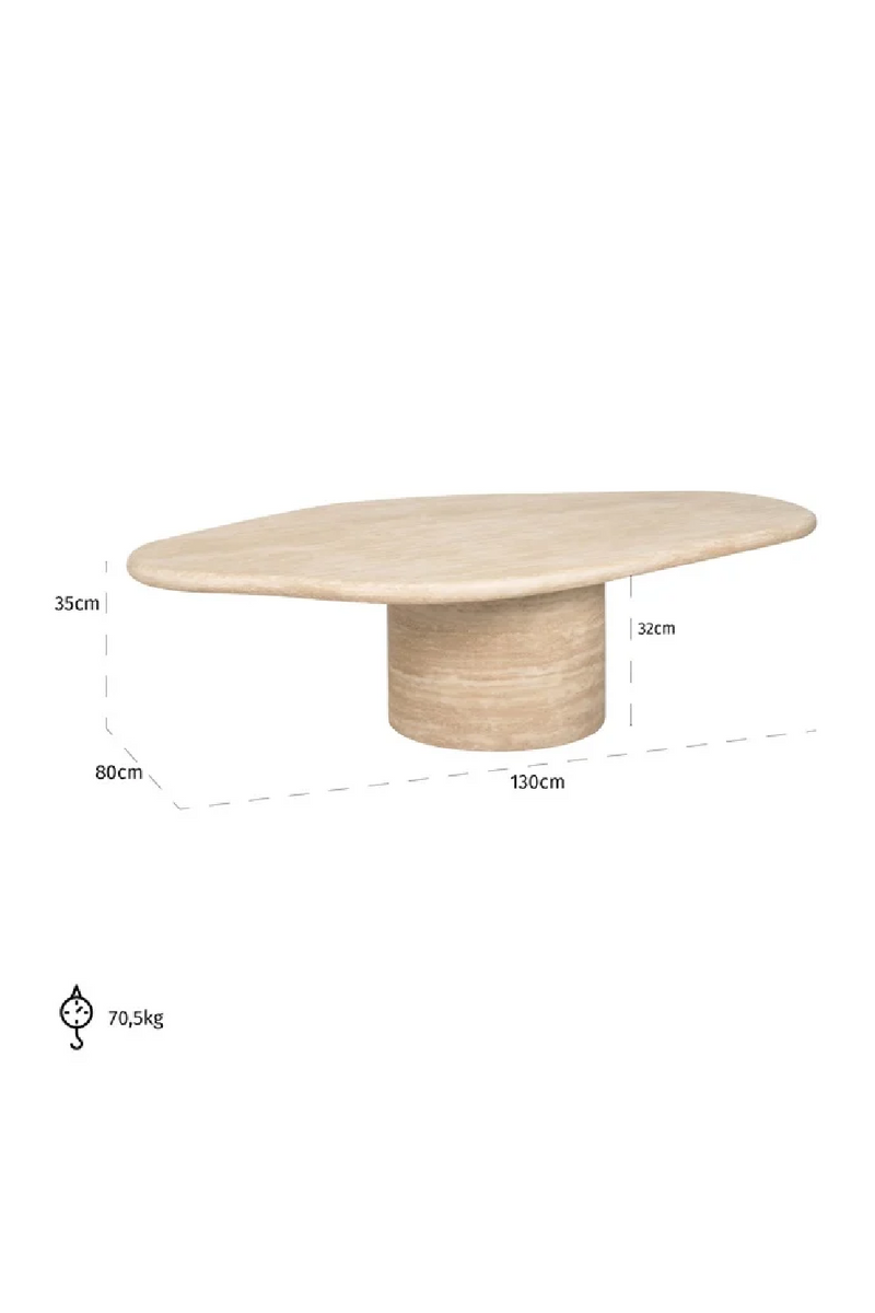 Travertine Organic Coffee Table | OROA Fictus | Oroatrade.com