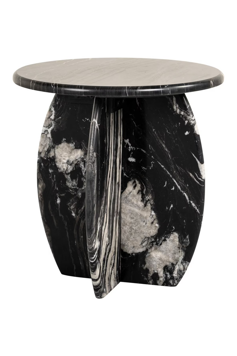 Black Marble Round End Table | OROA Bancroft | Oroatrade.com