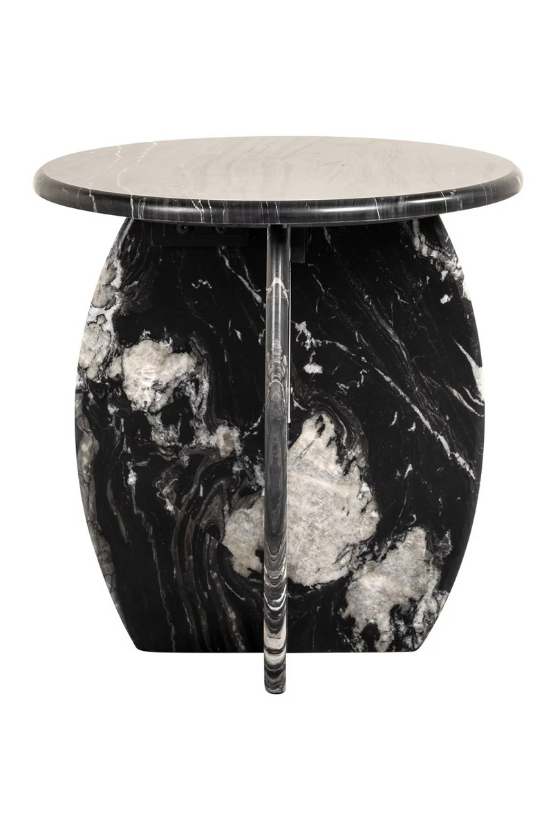 Black Marble Round End Table | OROA Bancroft | Oroatrade.com