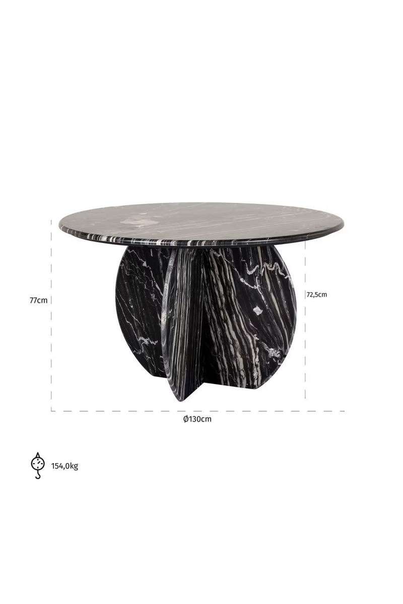 Black Marble Round Dining Table | OROA Bancroft | Oroatrade.com