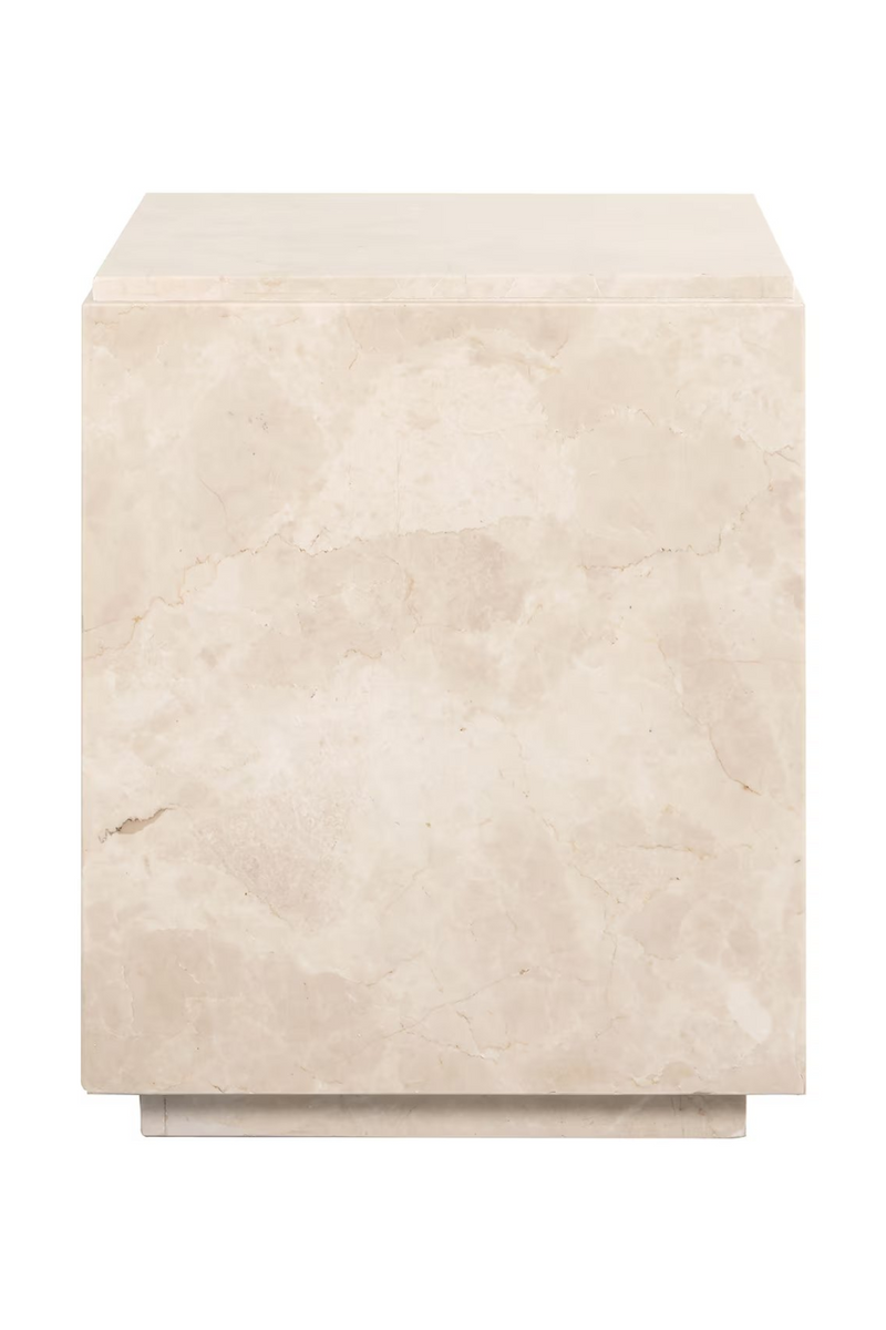 Beige Marble Square End Table | OROA Dyna | Oroatrade.com