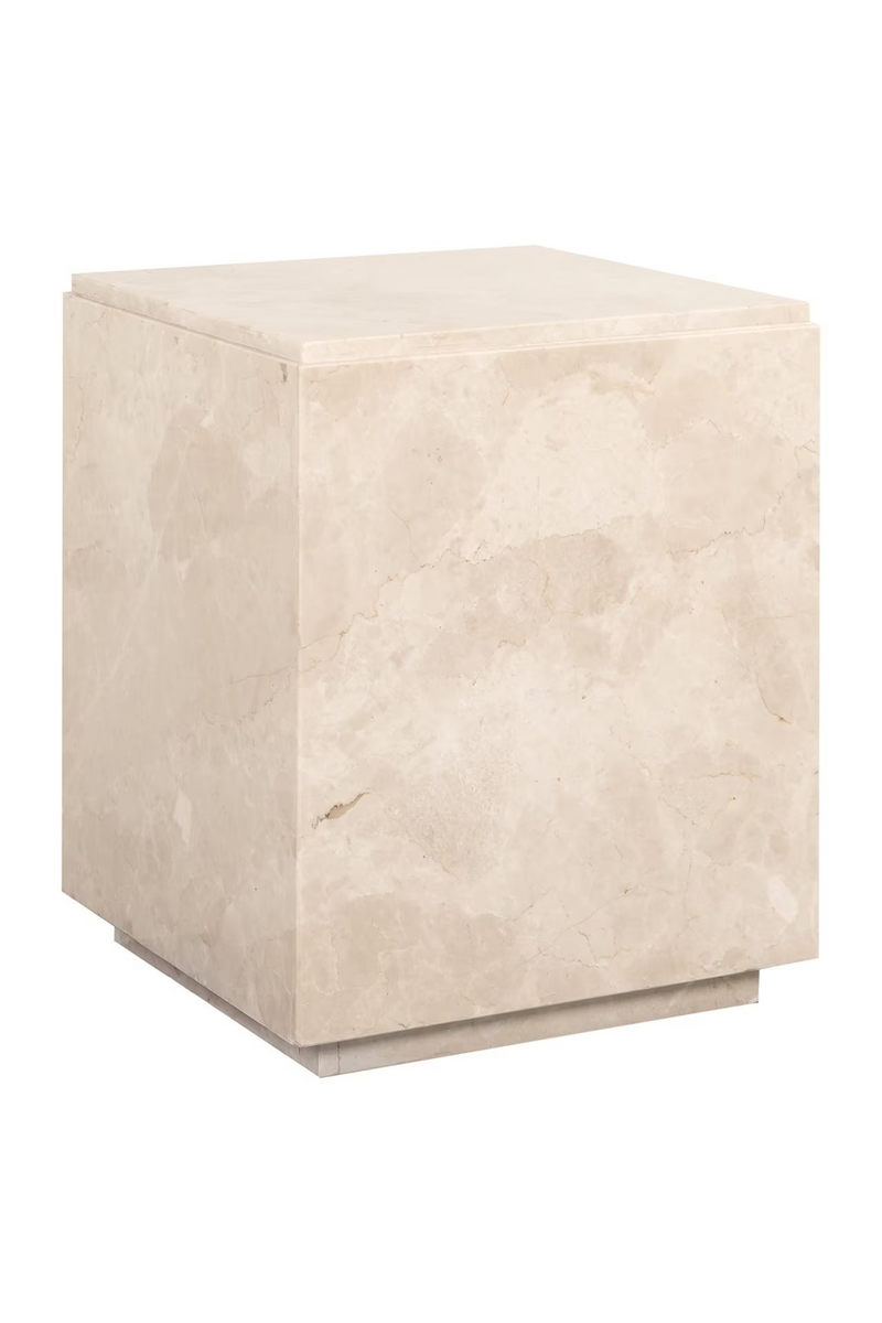 Beige Marble Square End Table | OROA Dyna | Oroatrade.com