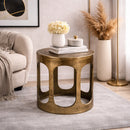 Gold Round End Table | Richmond Interiors Du Pont