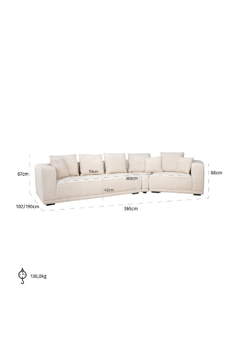 Beige Chenille 4-Seater Sofa | OROA Lusso | Oroatrade.com