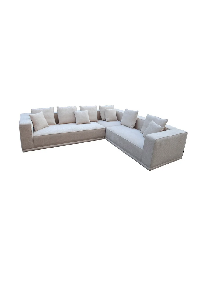 Beige Chenille Corner Sofa | OROA Lusso | Oroatrade.com