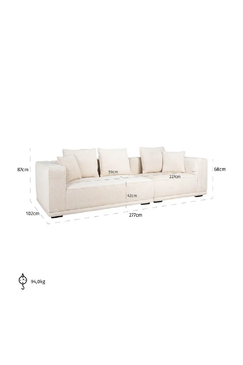 Beige Chenille 3-Seater Sofa | OROA Lusso | Oroatrade.com