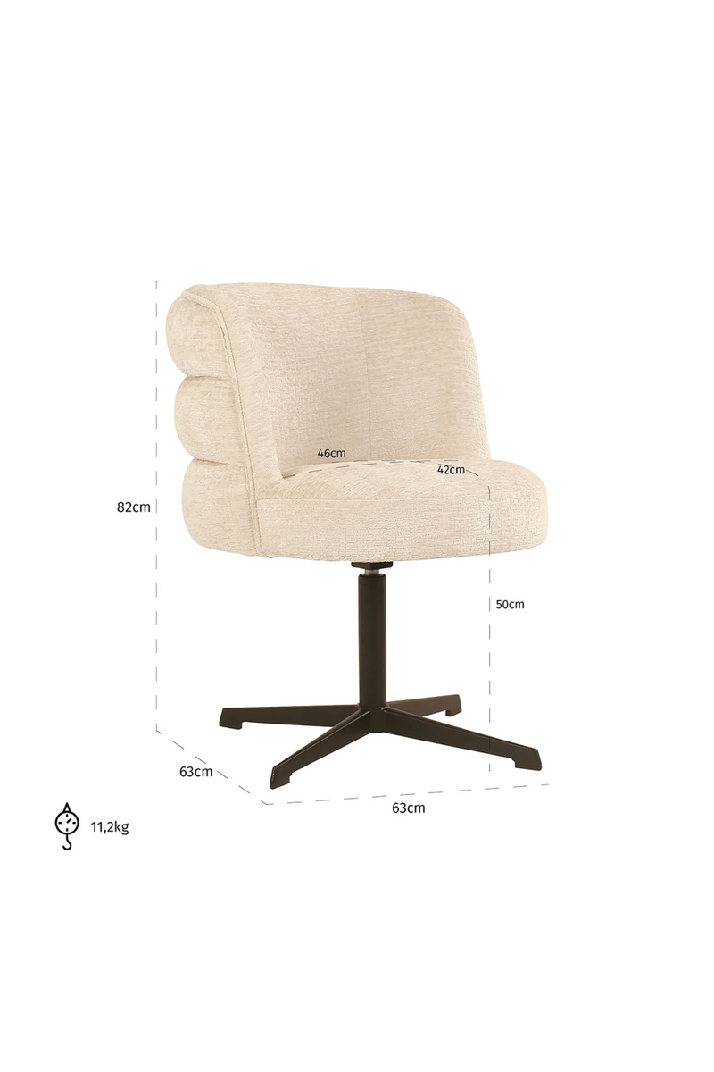 Cream Curved-Back Swivel Chair | OROA Chadwick | Oroatrade.com