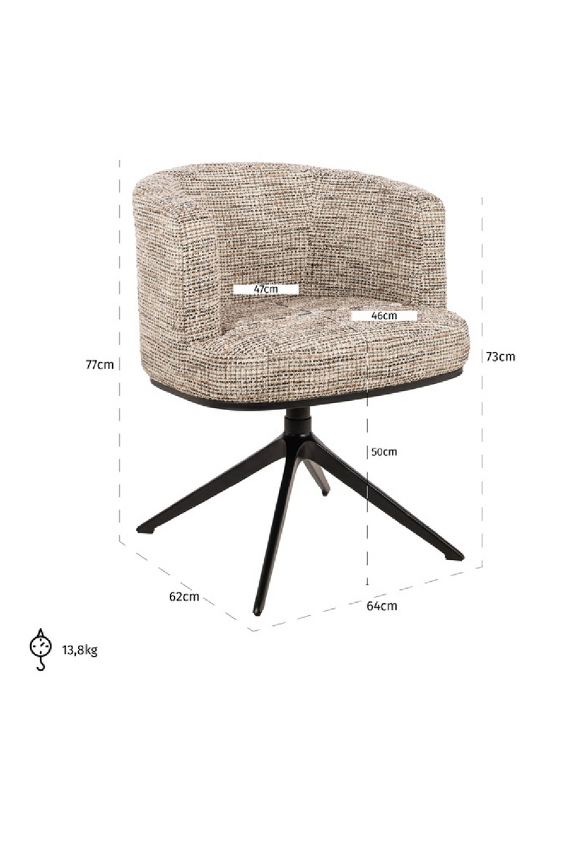 Curved Modern Swivel Chair | OROA Cheyenne | Oroatrade.com