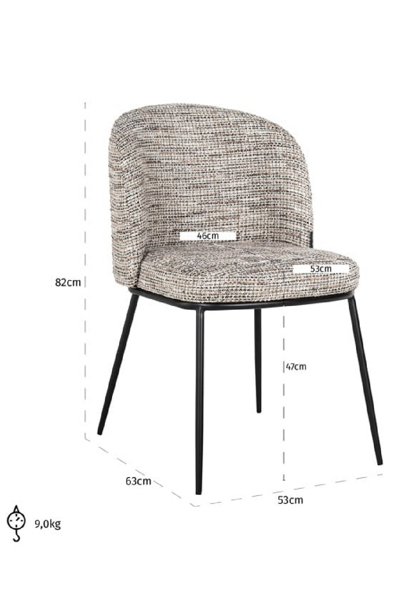 Curved-Back Dining Chair | OROA Elvi | Oroatrade.com