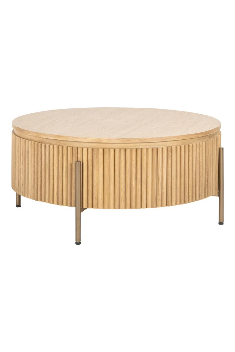 Natural Oak Round Coffee Table | OROA Belfort | Oroatrade.com