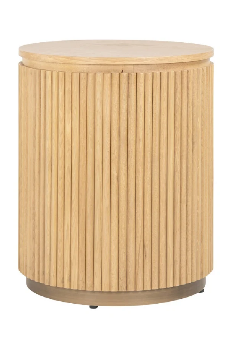 Natural Oak Cylindrical Side Table | OROA Belfort | Oroatrade.com