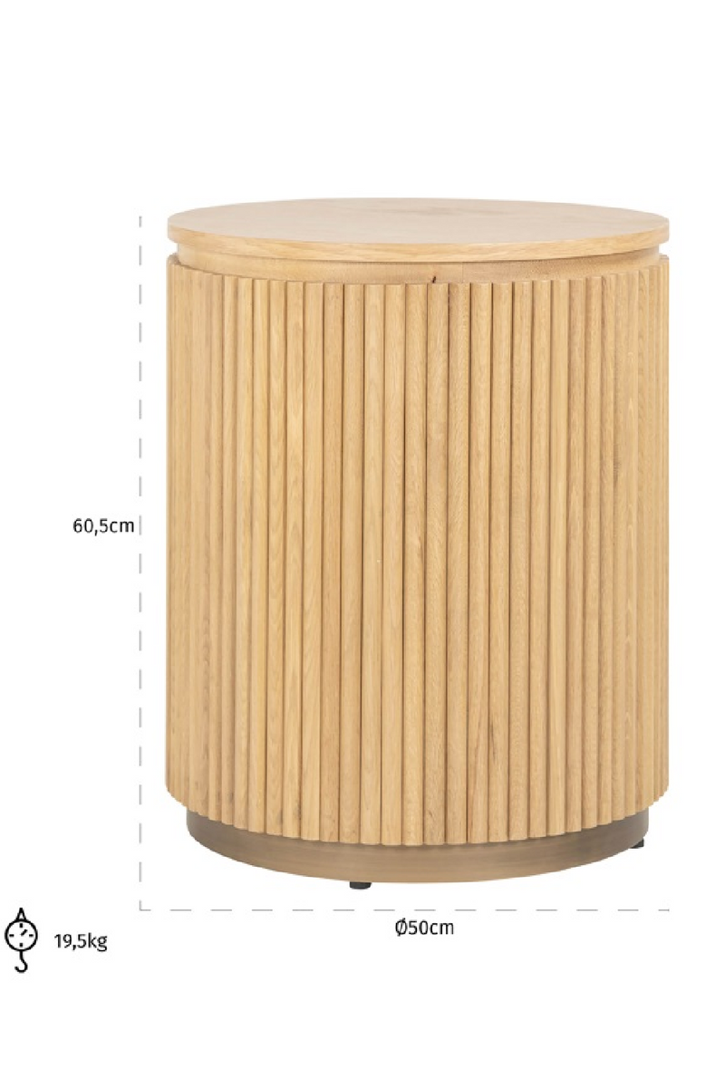 Natural Oak Cylindrical Side Table | OROA Belfort | Oroatrade.com