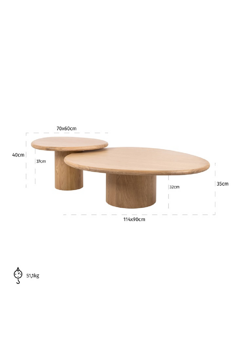 Natural Oak Coffee Table Set (2) | OROA Oakley | Oroatrade.com
