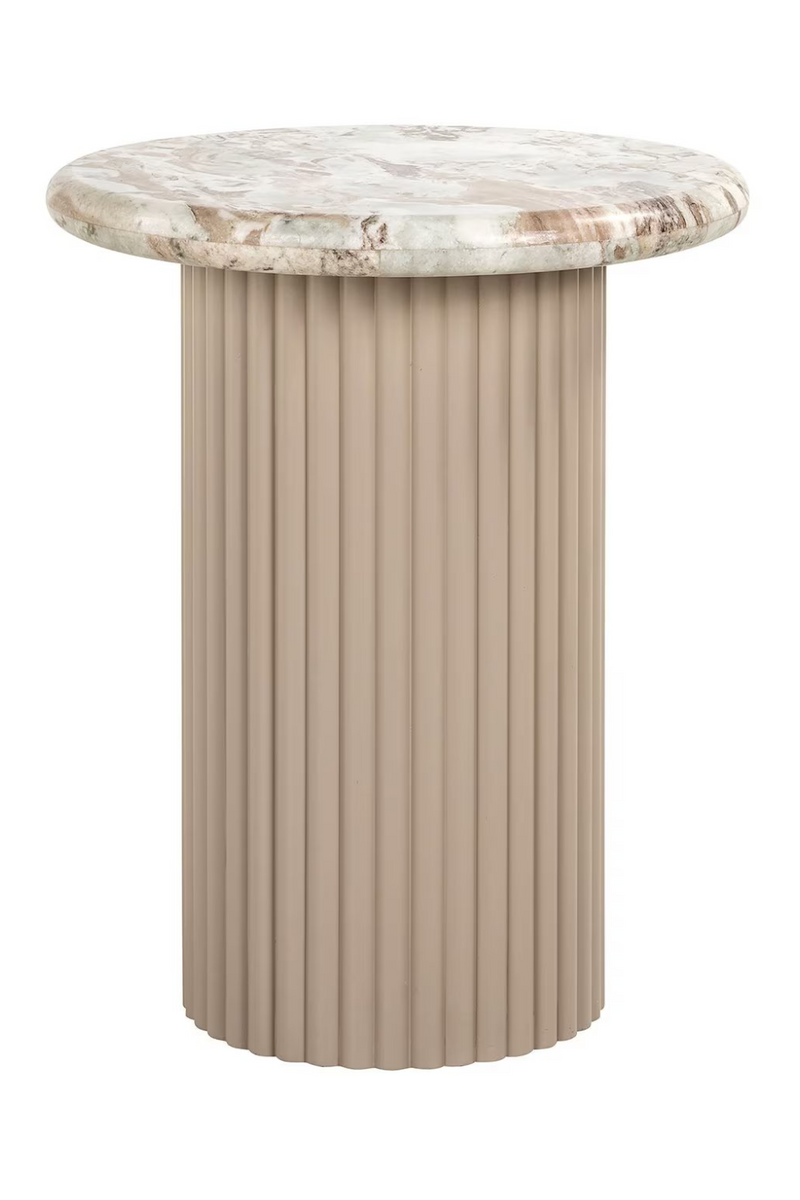 Beige Marble Round End Table | OROA Coronel | Oroatrade.com