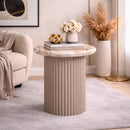 Beige Marble Round End Table | Richmond Interiors Coronel