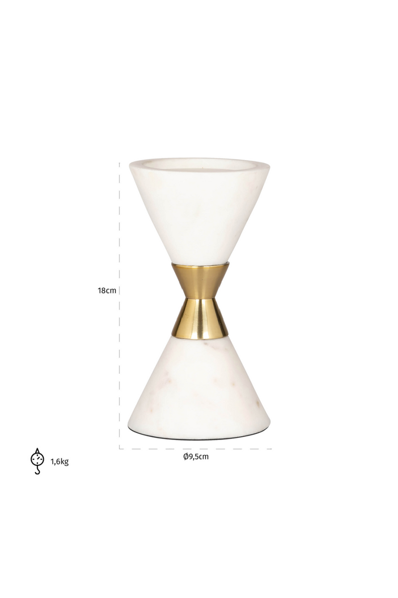 White Marble Conical Candle Holder | OROA Jurre | Oroatrade.com