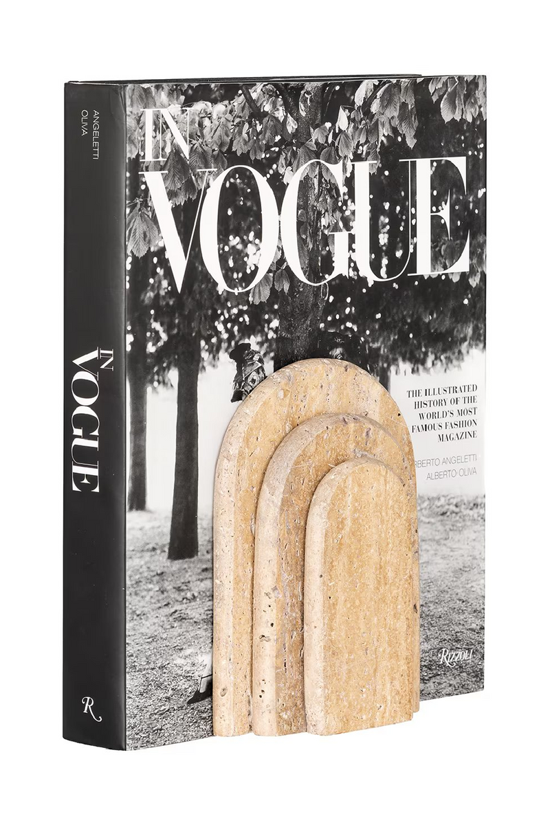 Beige Arched Travertine Bookstands | OROA Zenno | Oroatrade.com