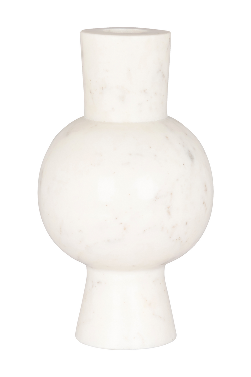 White Marble Rounded Vase | OROA Jonah | Oroatrade.com